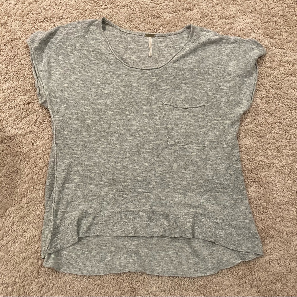 WILL BE DONATED Free People XS Oversize Tunic Top Gray Linen